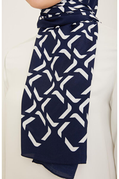 Armine Trend Defne Şal 5762-10 Bleumarin-alb