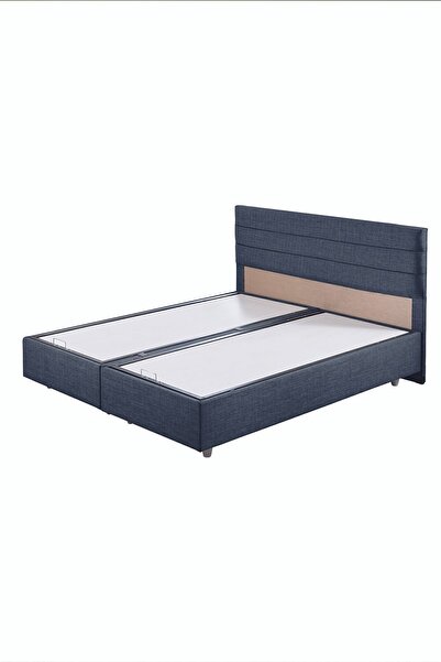 Setay Sofia Çift Kişilik Baza Başlık İkili Set Lacivert