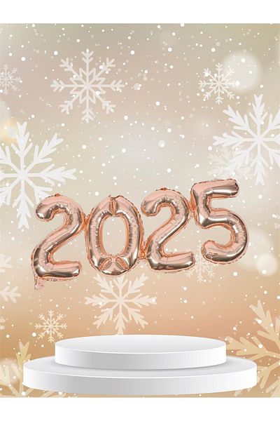 Deniz Party Store Πρωτοχρονιάτικο ροζ χρυσό 2025 Foil Balloon Κάθε αριθμός Μέγεθος 36-40 cm