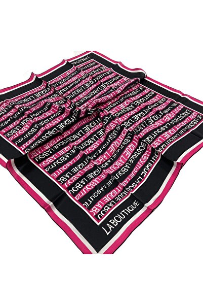 LA BOUTIQUE Eșarfă de mătase Sura cu model de litere roz 1631 - 07