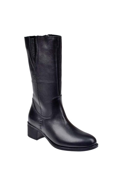 pullman Voyager Hakiki Deri Kısa Kadın Çizme VOY-9289 SİYAH