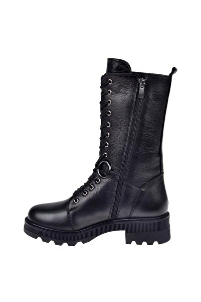 pullman Hakiki Deri Uzun Postal Kadın Bot VOY-9410 SİYAH