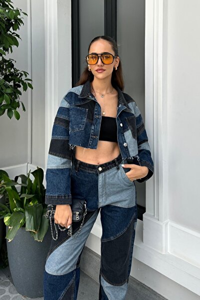 Nazliye Džínová bunda s detailním designem