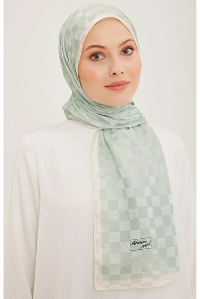 Armine Trend B.Janjan Shawl 89 - Green Checkerboard Pattern