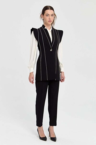 CLIO Stone Detailed CLIO Vest Suit Set