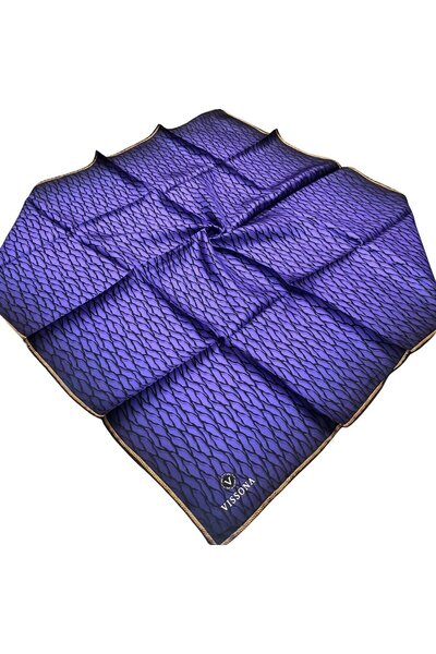 Vissona وشاح تيفيل حريري أسود أرجواني 10670 - 22 - 01