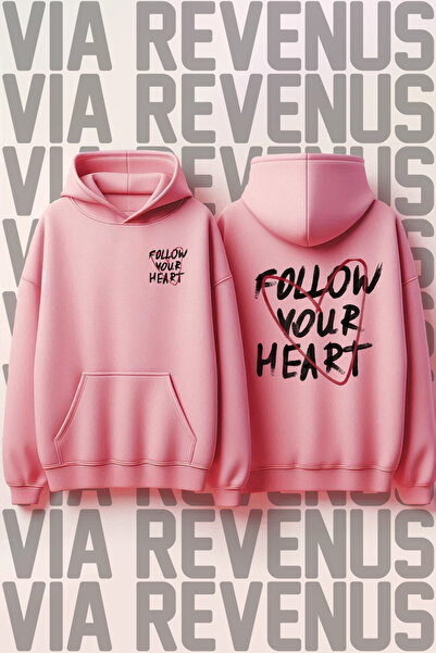 Vordevia Ροζ φούτερ με κουκούλα με κουκούλα με φαρδιά εφαρμογή με 3 νήματα με...