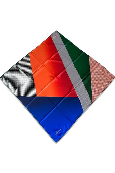 LA BOUTIQUE Eșarfă albastră cu model clasic albastru cobalt - 1835-03 34844