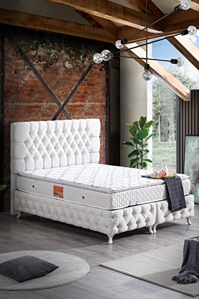 Setay Roma Tek Kişilik Baza Başlık Seti, Krem