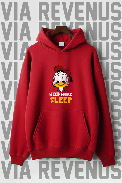 Vordevia Need More Sleep з принтом - 3 нитки, широкий крій, кишеня-кенгуру, к...