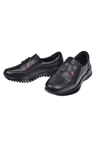 Voyager Genuine Leather Comfort Women's Shoes Voy-Z006 Black