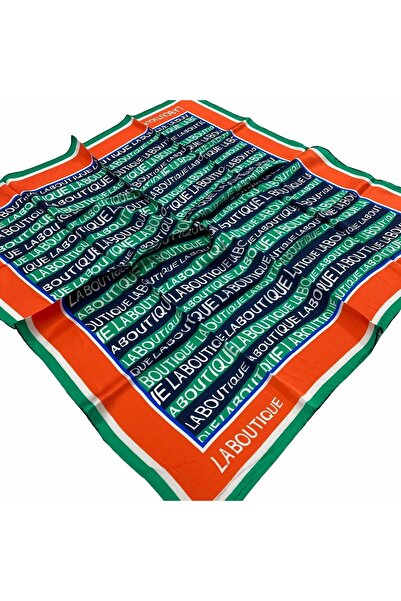 LA BOUTIQUE Eșarfă de mătase Sura cu model de litere verzi 1631 - 06