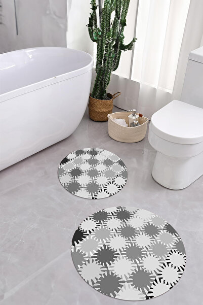 Napoli Home Σετ τουαλέτας με στάμπα, αντιολισθητική βάση, απλό μοντέρνο στρογ...