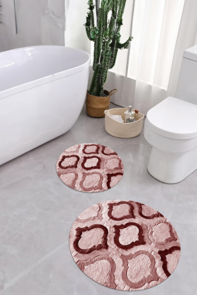 Napoli Home Σετ τουαλέτας με στρογγυλό χαλάκι μπάνιου με αντιολισθητική βάση ...