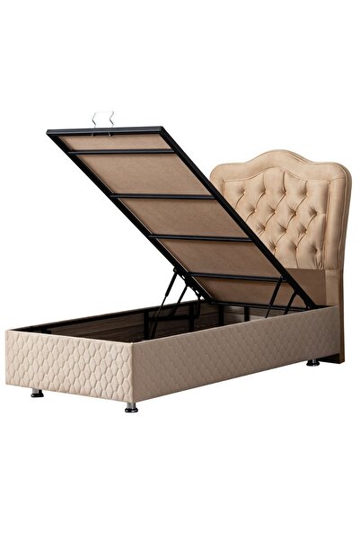 Setay Camelli New İkili Set, Tek Kişilik Baza Başlık Seti, Bej