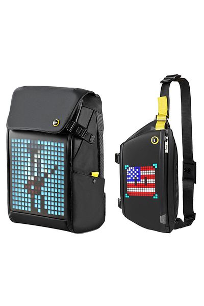 DIVOOM مجموعة حقائب اليد Pixoo Backpack-m وSlingbag LED