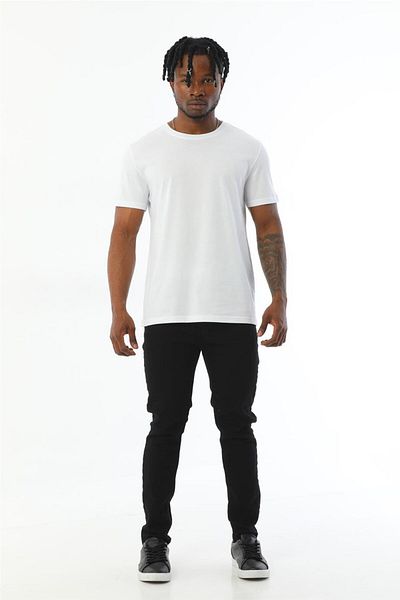 penyebizden Ανδρικό T-shirt με λαιμόκοψη με κοντό μανίκι Basic-λευκό