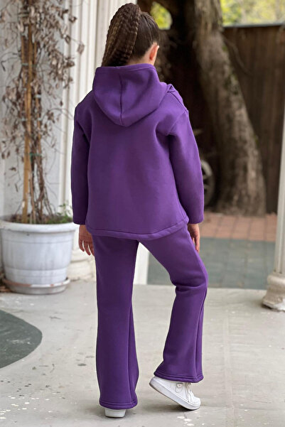 ELAFOR Σετ φόρμας για κορίτσια με φλις εσωτερικά 3 κλωστές, Χειμερινό φαρδύ πόδι στο κάτω μέρος - γιορτινό