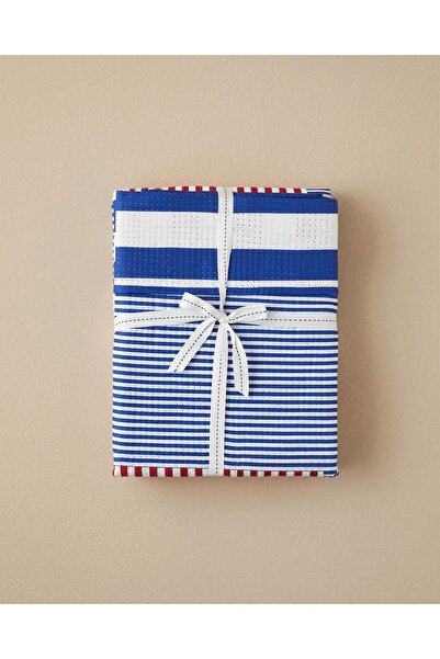 English Home Sailor’S Stripe King Size Çok Amaçlı Örtü Kırmızı - Lacivert