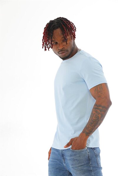 penyebizden Ανδρικό κοντομάνικο μπλουζάκι από βαμβακερό Lycra Basic Slim Fit