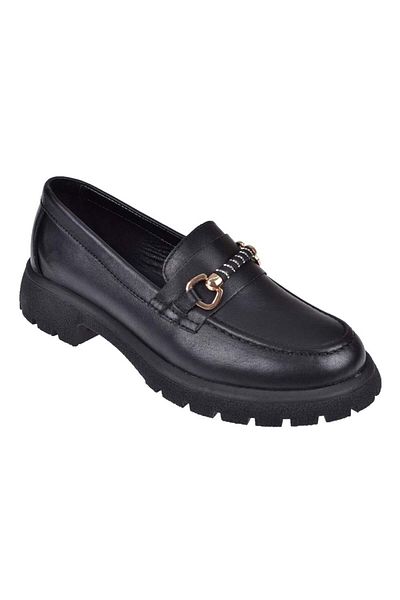 pullman Divadonna Genuine Leather Loafer Women's Shoes Bl-4259 Black