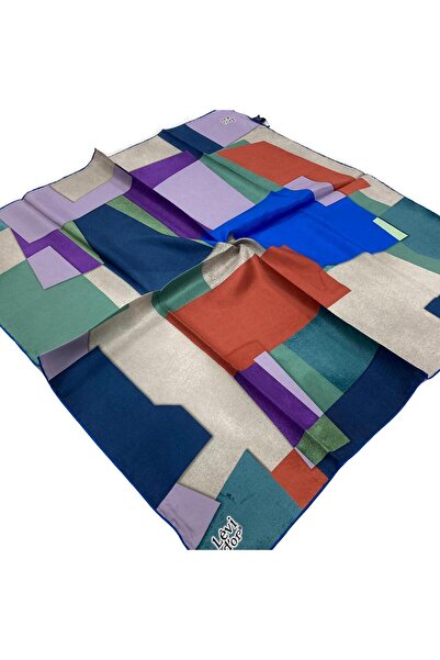 Levidor Μπλε με μοτίβο τιβελ μεταξωτό μαντήλι 21087