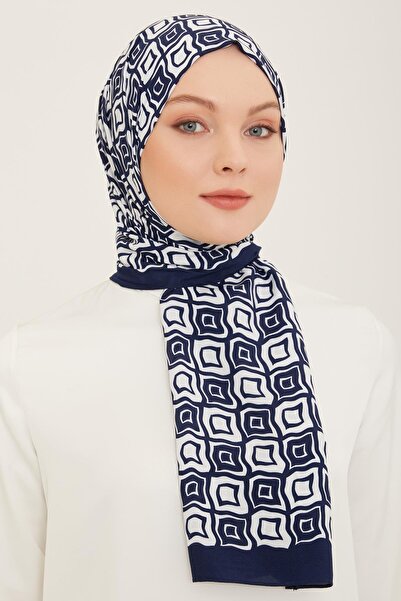Armine Trend Defne Şal 5763-10 Bleumarin-alb