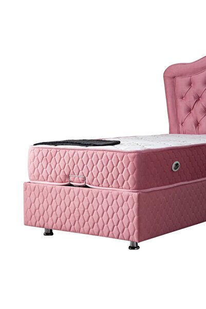 Setay Camelli New Baza Başlık Delüx Ortopedik Yatak Seti, Pembe