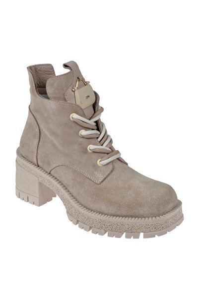 pullman Maximino Hakiki Deri Rugan Kadın Bot MX-2322 BEJ SÜET