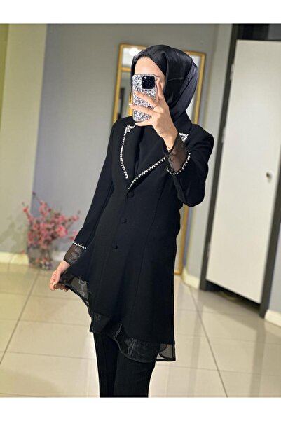 CLIO CLİO YAKASI TAŞLI ORGANZELİ CEKET PANTOLON TAKIM