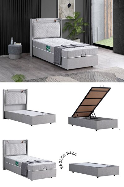 Setay Zagreb Tek Kişilik Mdf Baza , Açık Gri (Başlık-Yatak Hariç)