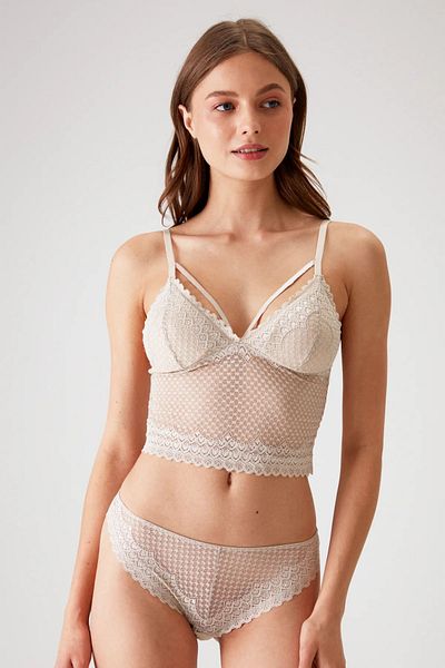 Pierre Cardin 4831 Γυναικείο σουτιέν με επένδυση χωρίς εσώρουχο δαντέλα Bralet Σετ-πέτρα