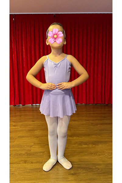 MISSY WINGS Lila Tül Etekli Bale Çalışma Mayosu