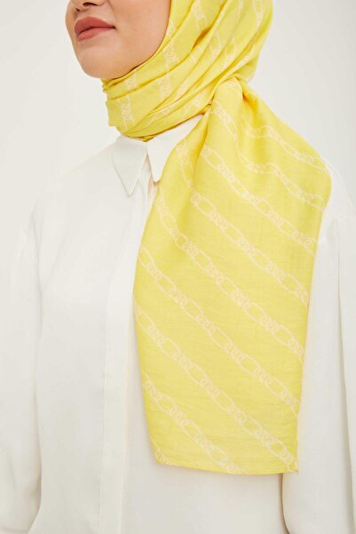 Armine Trend Pure Sarı Zincir Desen Şal 16-23061