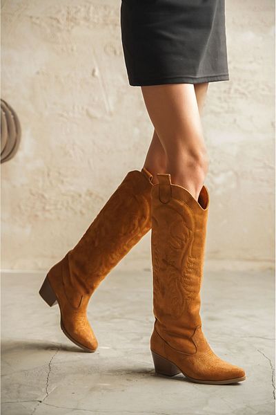 GOFFSHOES Γυναικείες μπότες Rendon Cowboy - Tan Suede