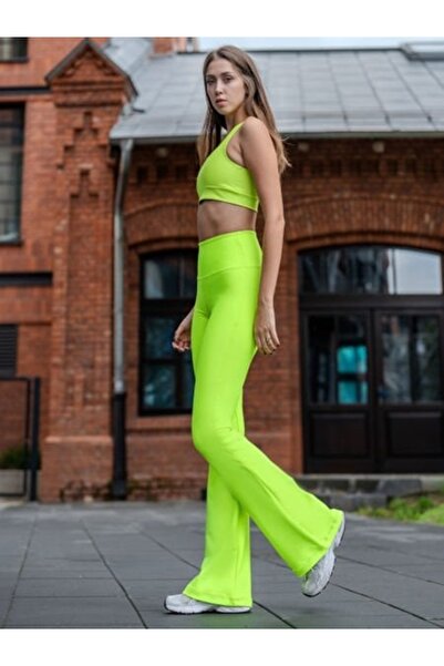 lismina Neon Yeşil İspanyol Paça Tayt