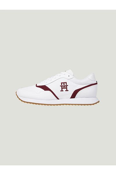 Tommy Hilfiger Men's Red Sneakers - Lace-Up, Non-Slip Sole, Casual Brand Logo Fm0Fm04887-Ybs