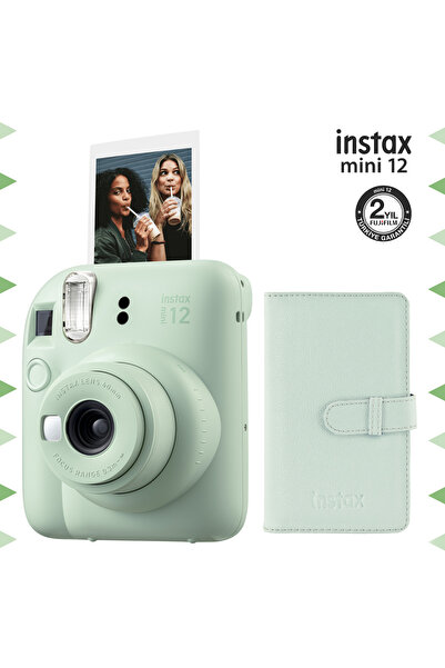 Fujifilm Instax mini 12 Yeşil Fotoğraf Makinesi ve 96'lı Laporta Albüm Seti