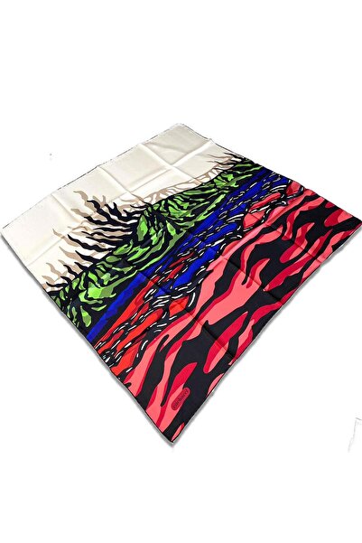 Cacharel Κόκκινο μαύρο μεταξωτό μαντήλι με σχέδιο ζέβρας 7825313 - 914