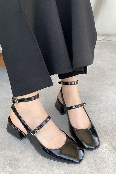 GOFFSHOES Pantofi de damă cu toc scurt Kelvin Black-Patentate