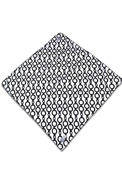 LA BOUTIQUE Eșarfă clasică cu model de lanț alb - 1809-02 34458