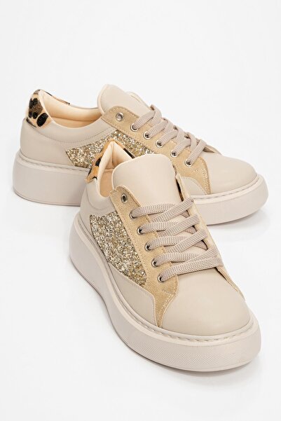 Ccway Beige Stone Gold Broken Glass - Γυναικείες Μπότες