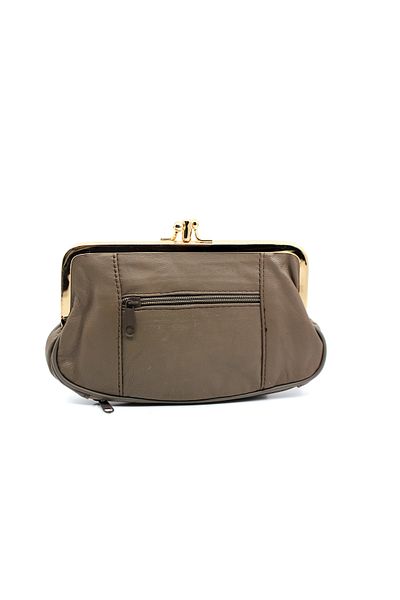 OLLBAG Дамски портфейл от естествена кожа с щипка