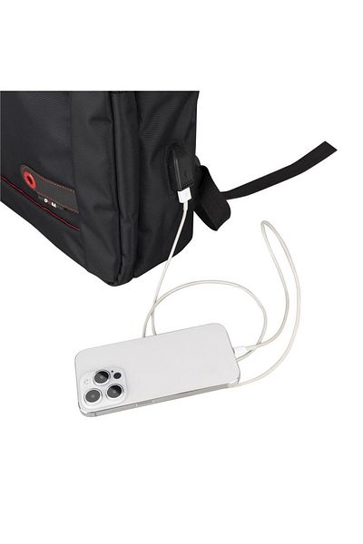 PLM Rucsac pentru notebook Lucca-usb-15.6 negru - Anti-șoc anti-praf