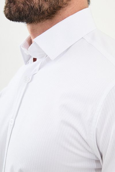 Mcr Striped Slim Fit Classic Men's Shirt White - 27019.24K