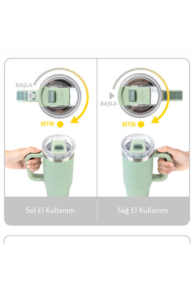 Tyeso Qq Termos Sızdırmaz Pipetli Çift Duvarlı Vakumlu 1200ml Açık Pembe