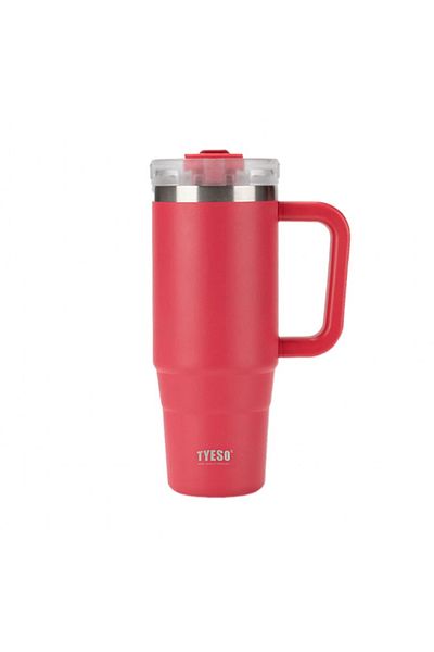 Tyeso 900ml Red Qq Thermos - Leak Proof with Straw, Double Wall, Vacuum