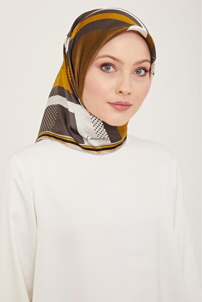 Armine Μεταξωτό μαντήλι Tivil με μοτίβο λαδιού πράσινου γράμματος 9138 - 34