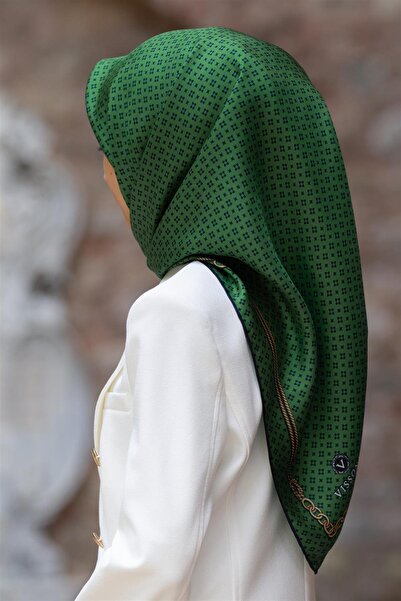 Vissona Tivil Emerald Green - Μεταξωτό μαντήλι σε μπλε ναυτικό DGN 50281 - 00...