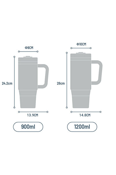 Tyeso Qq Thermos Leakproof Double Wall Vacuum Flask with Straw 900ml Purple